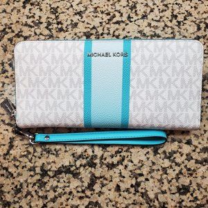 Michael kors ocean blue continental wallet wristlet